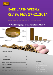 Rare Earth Weekly Review Nov 17-21,2014 - Info-RE