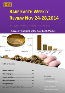 Rare Earth Weekly Review Nov 24-28,2014 - Info-RE