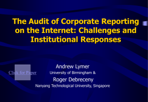 Auditing Online Reporting: Professional Pronouncements and User