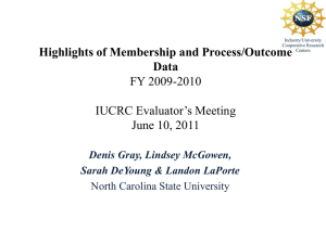 Highlights of Membership and Process/Outcome Data FY 2009