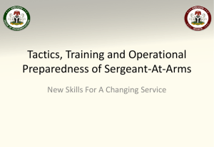 Tactics, Training and Operational Preparedness of Sergeant