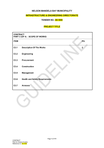 Scope of Work - Nelson Mandela Bay Municipality