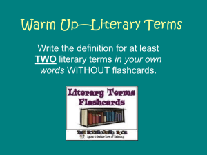 Warm Up—Literary Terms
