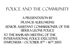 police and the community: a presentation by francis alieu munu