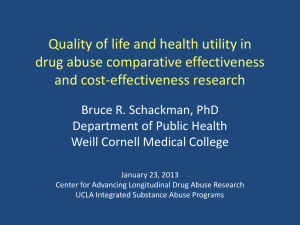 Quality of life and health utility in drug abuse comparative