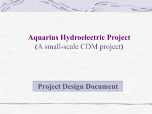 Aquarius Hydroelectric Project - Capacity Development for the CDM