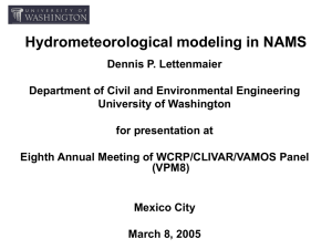 Hydrometeorological modeling in NAMS