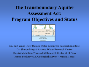 The Transboundary Aquifer Assessment Act