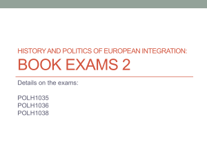 History and politics of european integration: Book exams 2