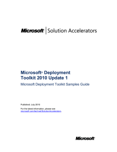 Microsoft Deployment Toolkit Samples Guide - ez-pc