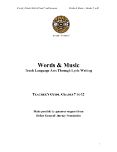 plag Words & Music Teach Language Arts Through Lyric Writing