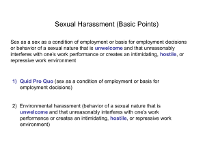 Sexual Harassment Summary (EEOC, Vinson, Harris)