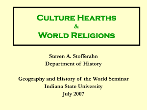 CULTURE HEARTHS and WORLD RELIGIONS