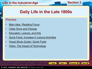 22.3 Daily Life in the Late 1800s