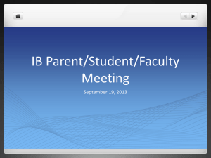 IB Parent/Student/Faculty Meeting