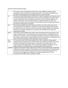 Rubric for Summary-Response papers