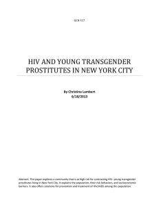 HIV AND YOUNG TRANSGENDER PROSTITUTES IN NEW YORK