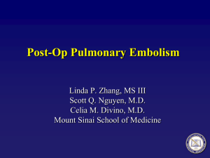 Post-Op Pulmonary Embolism