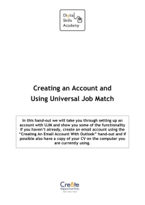 Creating An Account With Universal Job Match