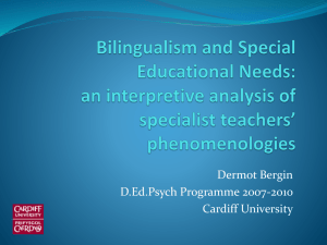 Bilingualism and Special Educational Needs