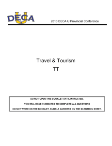 2010 DECA U Travel & Tourism Test