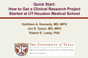 Quick Start in Clinical Research - University of Texas