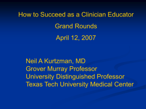 How to Succeed as a Clinician Educator
