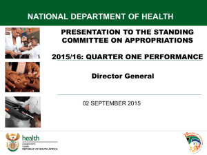 Programme 4 – Primary Health Care Services