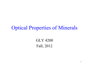Optical Properties of Minerals - FAU