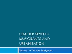 Chapter Seven * immigrants and urbanization