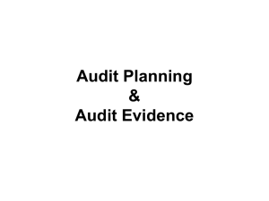 11. Audit Planning and Audit Evidence