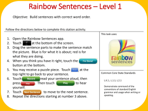 Rainbow Sentences – Level 1