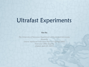 Ultrafast Experiments