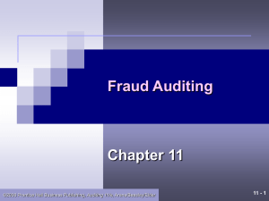 Chapter 11 – Fraud Auditing