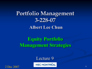 Active Portfolio Management