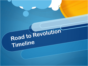 Road to Revolution Timeline