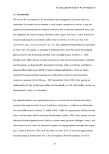 NEWSPAPER PORTRAYAL OF OBESITY 4.1. Introduction The role