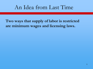 Two ways that supply of labor is restricted are minimum wages and