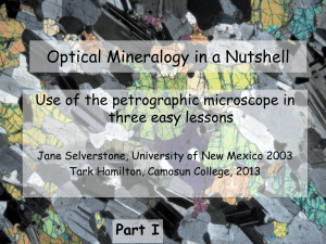 Optical Mineralogy Tutorial 1