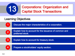 Corporations: Organization and Capital Stock Transactions