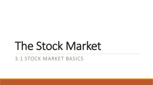Unit 3 Notes: The Stock Market