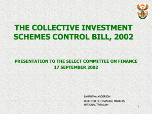 Collective Investment Schemes Control Bill