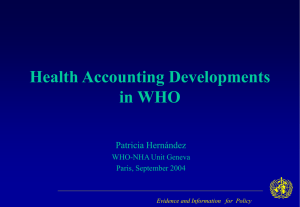 Health Accounting Developments in WHO