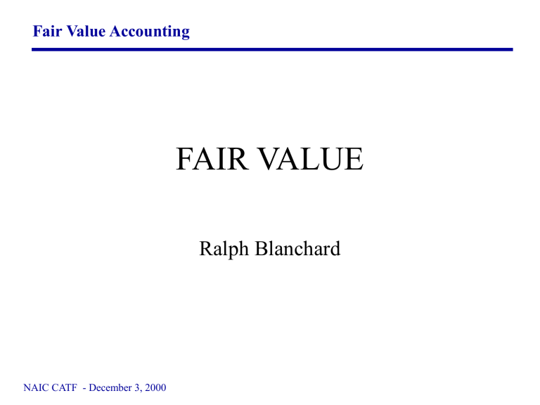 Fair Value Accounting