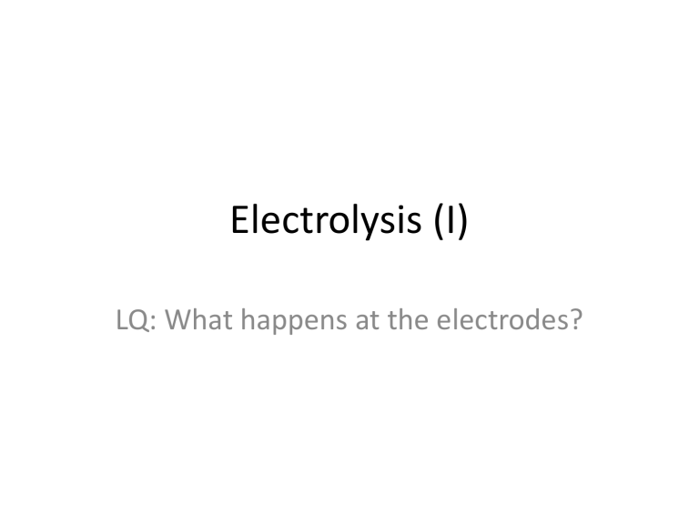 Electrolysis