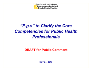 to Clarify the Core Competencies for Public Health Professionals