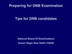 preparing for dnb examinations - National Board Of Examination