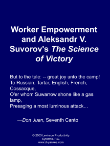 Worker Empowerment and The Science of Victory