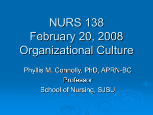 Pw PT organization culture Nurs 138 2/08