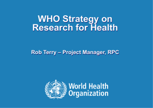 WHO Strategy on Research for Health